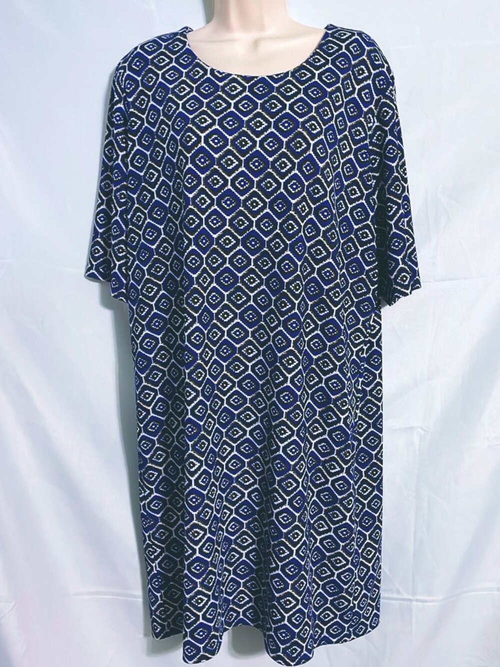 Cato Cute Blue Geometric Dress Size XL